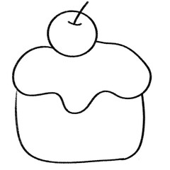 hand drawn illustration of cake