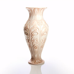 Stylish Clay Vase isolated on white background