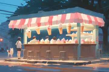 Shop selling sweet ice cream