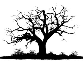 The silhouette of a dead tree is perfect for Halloween decorations.