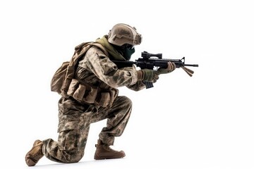 Fototapeta premium Special Force Army with Gun