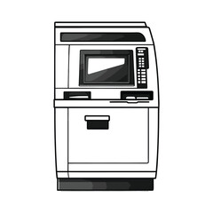 ATM machine icon, banking concept, vector

