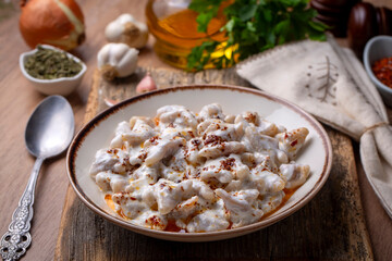 Traditional Turkish cuisine; Turkish ravioli, Turkish name; Manti