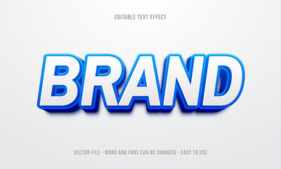 Editable text effect brand text 3d style premium vector