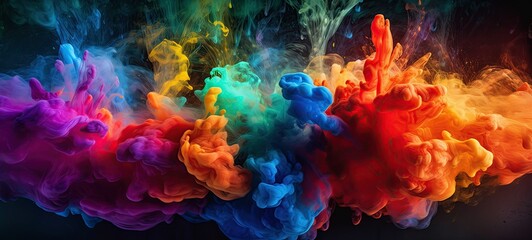 Fototapeta na wymiar Colorful abstract water smoke splash