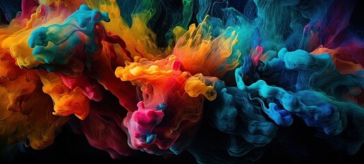 Colorful abstract water smoke splash