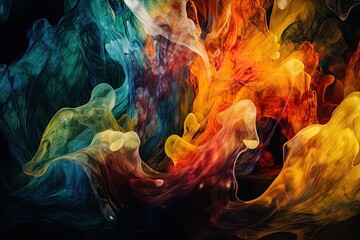 Colorful abstract water smoke splash
