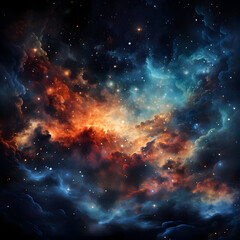 Naklejka premium Galaxy in the Space - Generative AI