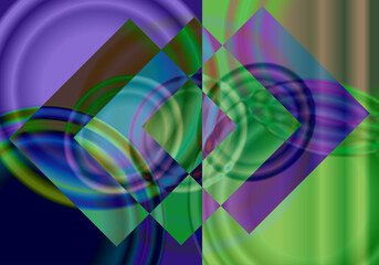 Fondo abstracto en morado, verde, fucsia y azul
