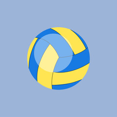 Volleyball. Vector icon on a blue background.