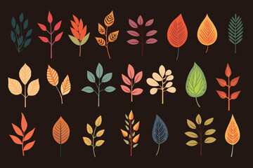 ラフなタッチの植物のイラスト。北欧風の
葉っぱのイラスト。