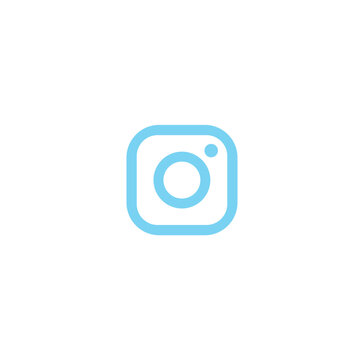 Baby blue Instagram notification icon design for Android phones. Instagram new message notification icon. Vector illustration.