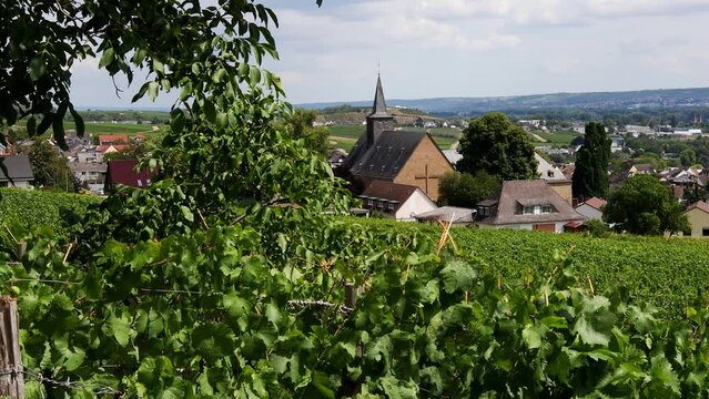 the town of ruedesheim in the famous german rheingau countryside 4k 30fps video