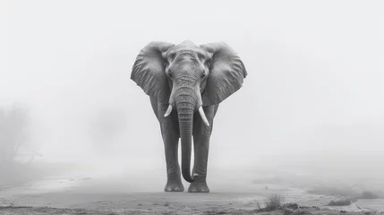 Foto op Aluminium elephant comes out of the fog © Aliaksei
