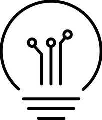 Electric Lamp Vector Symbol. Perfect for web sites, books, stores, shops. Editable stroke in minimalistic outline style