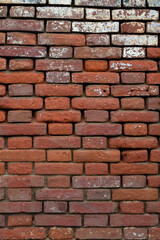 Old red brick wall