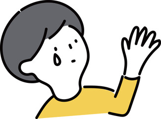 手を振る男性