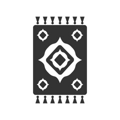 Carpet rug icon. Editable stroke linear outline Turkish Islamic Prayer carpet Praying logo icon