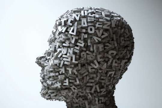 Text inside human mind. Photo generative AI