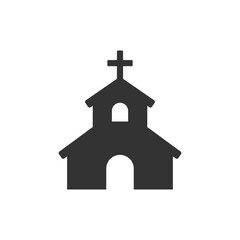 Church icon design trendy illustration. flat sign