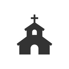 Church icon design trendy illustration. flat sign