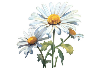 Fototapeta premium Vintage camomile, hand draw illustration