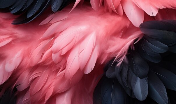 close up of pink flamingo background. Generative AI