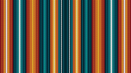 Ethnic textile background. Mexican stripe seamless pattern. Serape mexican blanket. Ornament for Cinco de Mayo fiesta decor. Ethnic, western decor style. Native American Heritage day illustration