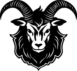Goat | Black and White Vector illustration