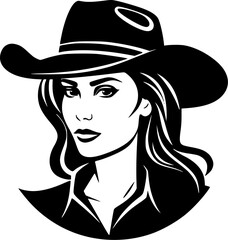 Cowgirl | Minimalist and Simple Silhouette - Vector illustration