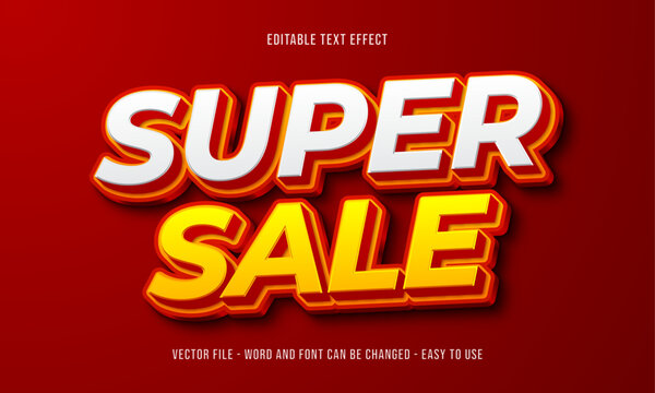 Editable text effect super big sale text style premium vector