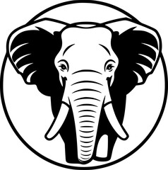 Obraz premium Elephant | Black and White Vector illustration