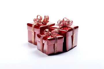 Obraz premium Beautiful Christmas gifts on white background