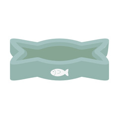 empty pet bowl cat and dog with fish logo
