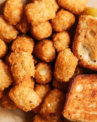 Overhead photo of tater tots