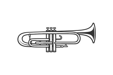 Obraz na płótnie Canvas Classic trumpet monochrome. Vector illustration design.