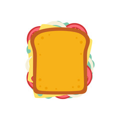 flat vector illustration of sandwich isolated on white