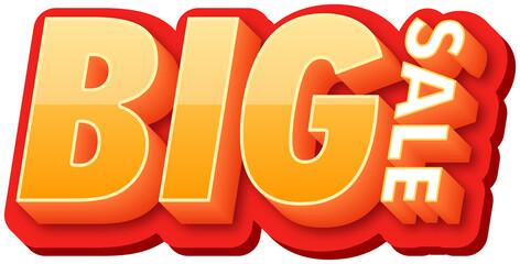 Big Sale label, alphabet 3d text effect, promotion discount label templates