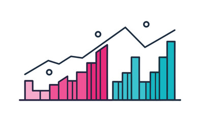 Trading graph chart statistics vector

