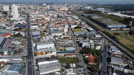 Fototapeta premium Visão aérea do centro da cidade de Mogi das Cruzes em São Paulo Brasil. 