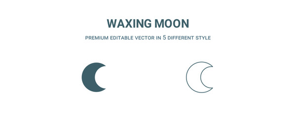 waxing moon icon. Filled and line waxing moon icon from weather collection. Outline vector isolated on white background. Editable waxing moon symbol