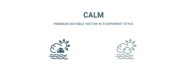calm icon. Filled and line calm icon from weather collection. Outline vector isolated on white background. Editable calm symbol