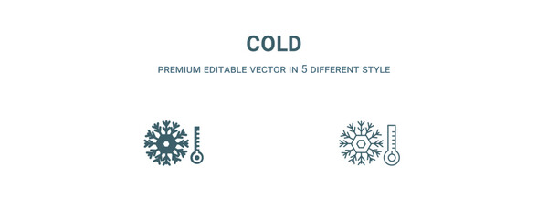 cold icon. Filled and line cold icon from weather collection. Outline vector isolated on white background. Editable cold symbol