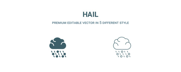 hail icon. Filled and line hail icon from weather collection. Outline vector isolated on white background. Editable hail symbol