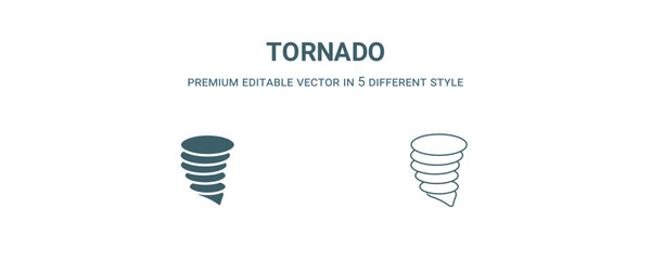 tornado icon. Filled and line tornado icon from weather collection. Outline vector isolated on white background. Editable tornado symbol