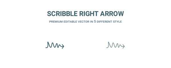 scribble right arrow icon. Filled and line scribble right arrow icon from user interface collection. Outline vector isolated on white background. Editable scribble right arrow symbol