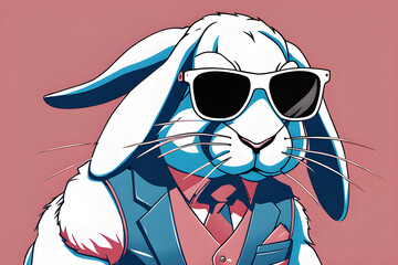 Sunglasses, rabbit, Generative AI, 생성형 ,인공지능