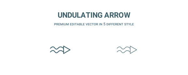 undulating arrow icon. Filled and line undulating arrow icon from user interface collection. Outline vector isolated on white background. Editable undulating arrow symbol