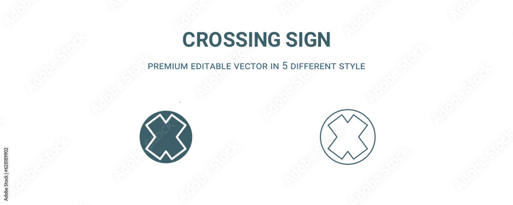 Canvas Prints crossing sign icon. filled and line crossing sign icon from traffic signs collection. outline vector