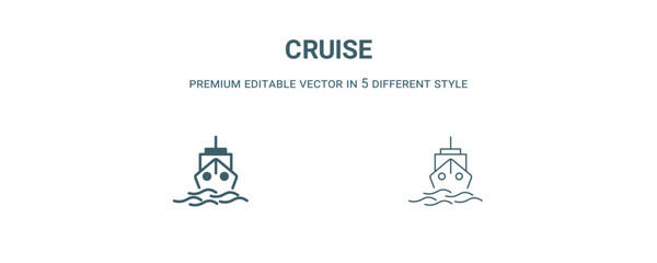 cruise icon. Filled line cruise icon from summer collection. Outline vector isolated on white background. Editable cruise symbol